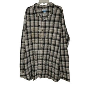 Columbia Gray and White Plaid Long Sleeve Shirt Size 4 XT